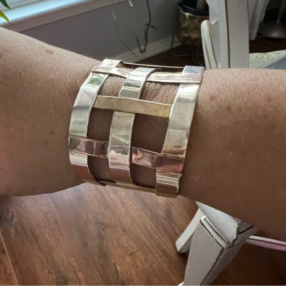 RLM Robert Lee Morris 925 Sterling Silver Copper Cuff Bracelet - Picture 9 of 15